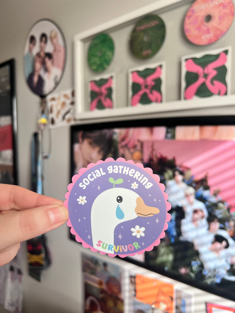 Goose Social Gathering Survivor Sticker