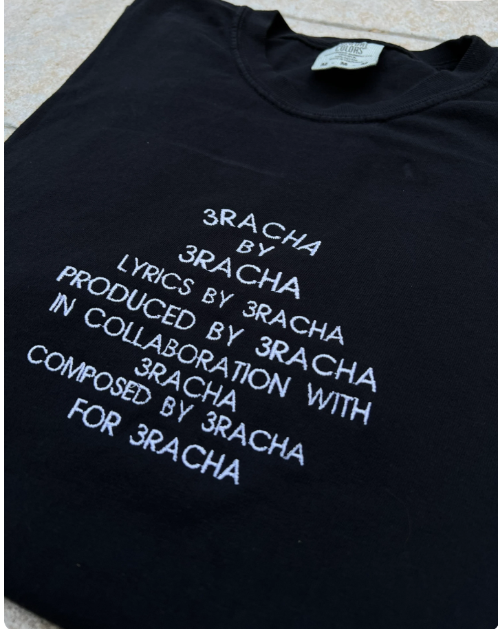 three-ratcha embroidered tee